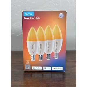 Govee Smart Bulb 4 Pack H600B E12 Base Matter Alexa Google Home 450 Lumens NEW